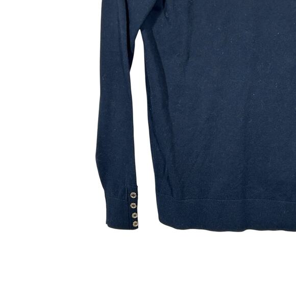 Tommy Hilfiger Stella Navy Blue Turtleneck Sweater XS Button Cuff Y2K - Picture 4 of 12